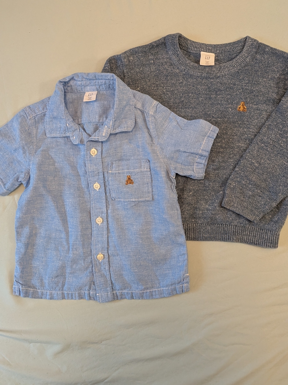 Gap Kids Light Blue Short-Sleeve Shirt And Sweater - Baby/Toddler